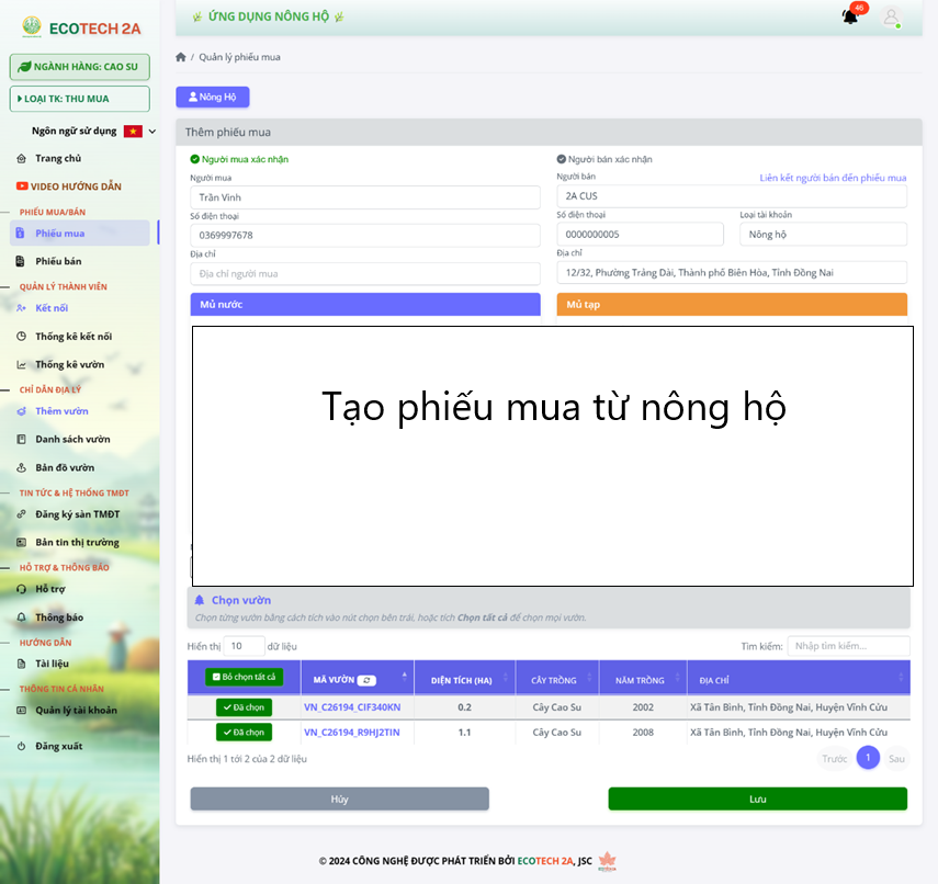 Phiếu mua điện tử có QR Code